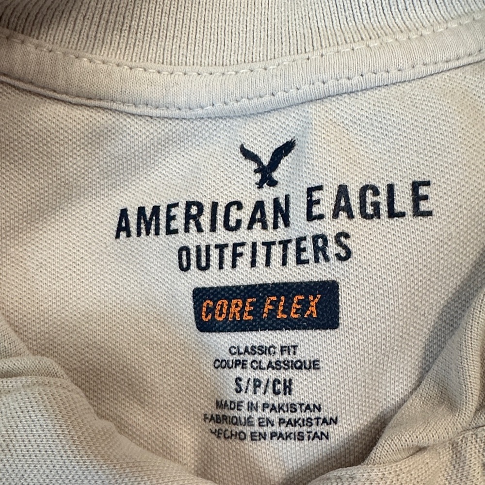 American Eagle Outfitters Men's Small Light Gray Polo, Casual 0036 - Picture 6 of 6